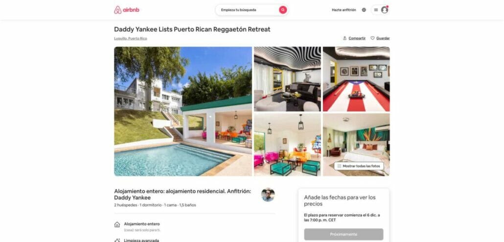 Daddy Yankee pone en alquiler en Airbnb su casa en Luquillo, Puerto Rico