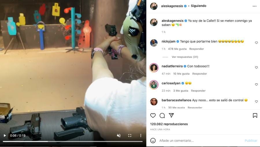 El comentario de Nicky Jam a publicación en Instagram de Aleska Génesis